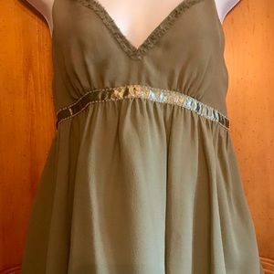 NWT EXPRESS DESIGN STUDIO OLIVE SILK CAMI TOP SZ S